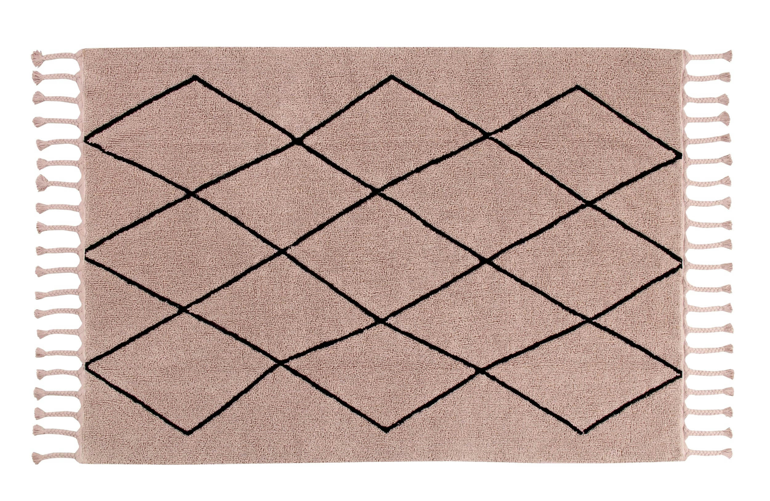BEREBER CLASSICS - Tapis lavable en coton vintage nude 140x200