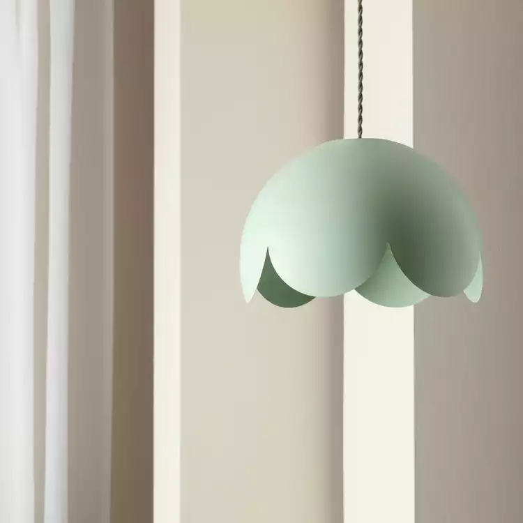 Habitat Sage Scallop Metal Easy Fit Lampshade - 30cm