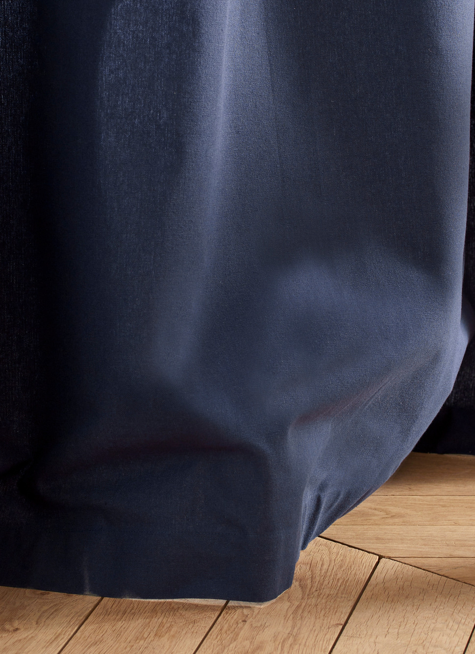 RIDEAU EN COTON ÉPAIS UNI INDIGO