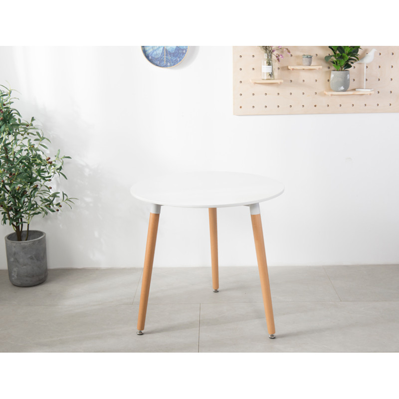 Table Kaia ronde blanche Ø 80 x 75 cm PRACTO HOME