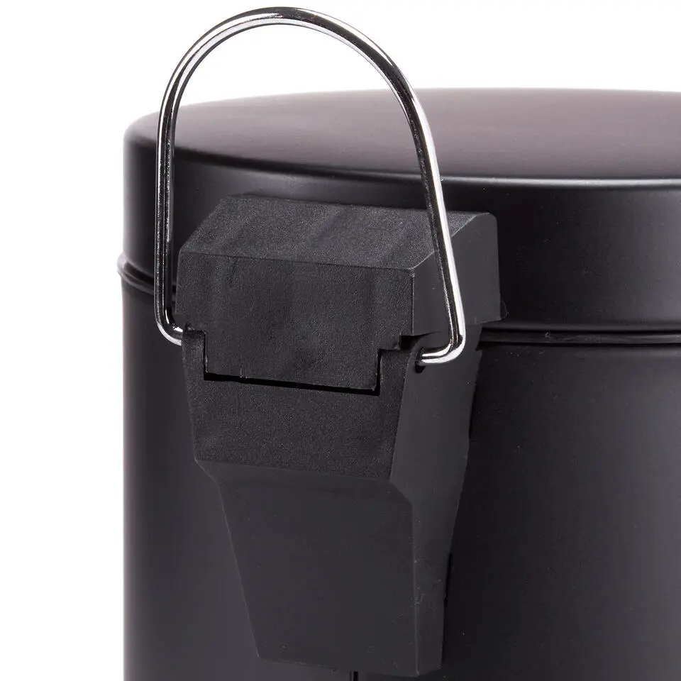 MSV badkamer/toilet pedaalemmer - zwart - 5 liter - 20 x 28 cm