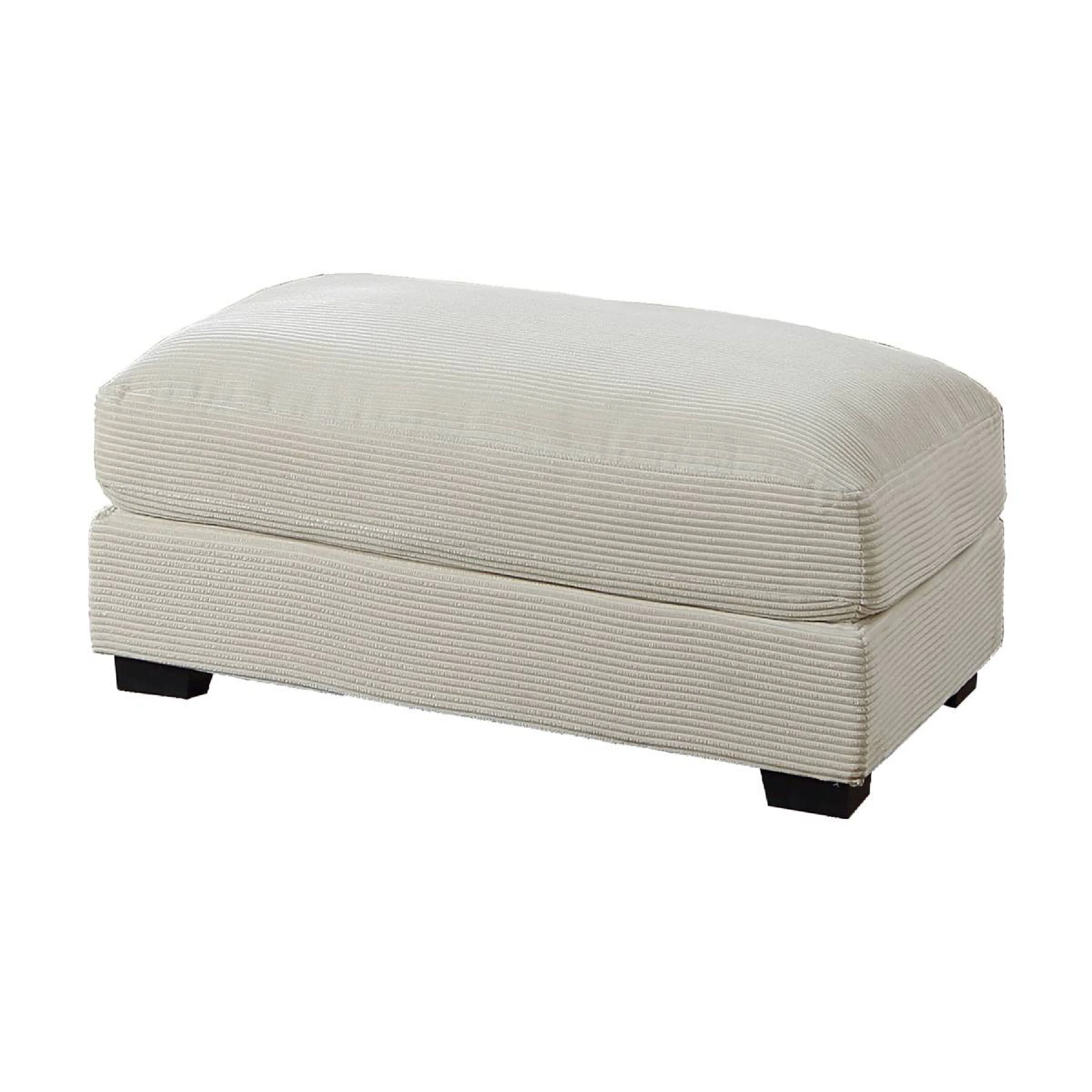 Lomi Cocktail Ottoman, Soft Beige Corduroy, Black Legs, 45 x 28 Inch