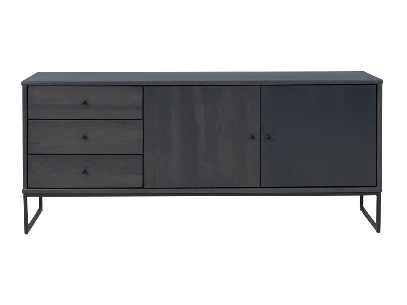 Komoda II drewno i metal MEGAN LOFT, kolor antracyt