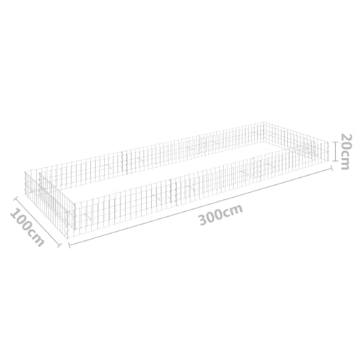 NNEVL Gabion Raised Bed Galvanised Steel 300x100x20 cm