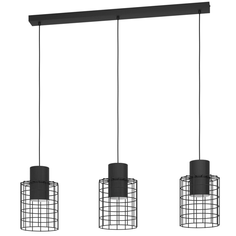 Suspension Milligan noire E27 3 x 40 W EGLO