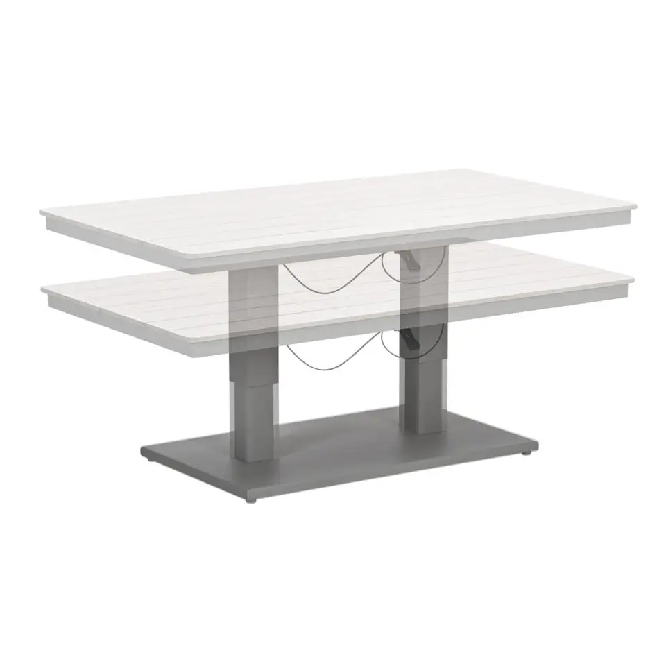 GI Cyprus up&down verstelbare houtlook tuintafel 150x87 cm. - Taupe