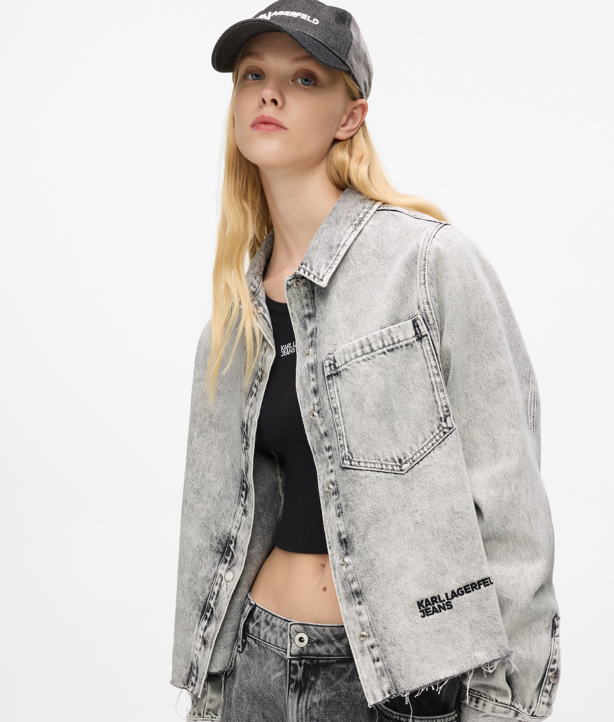 Chemise en denim effet blanchi