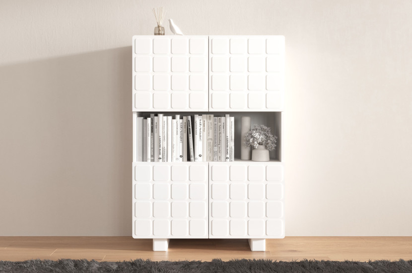 Komoda z frontami 3D Skandica CUBO HIGH / biały / 85cm
