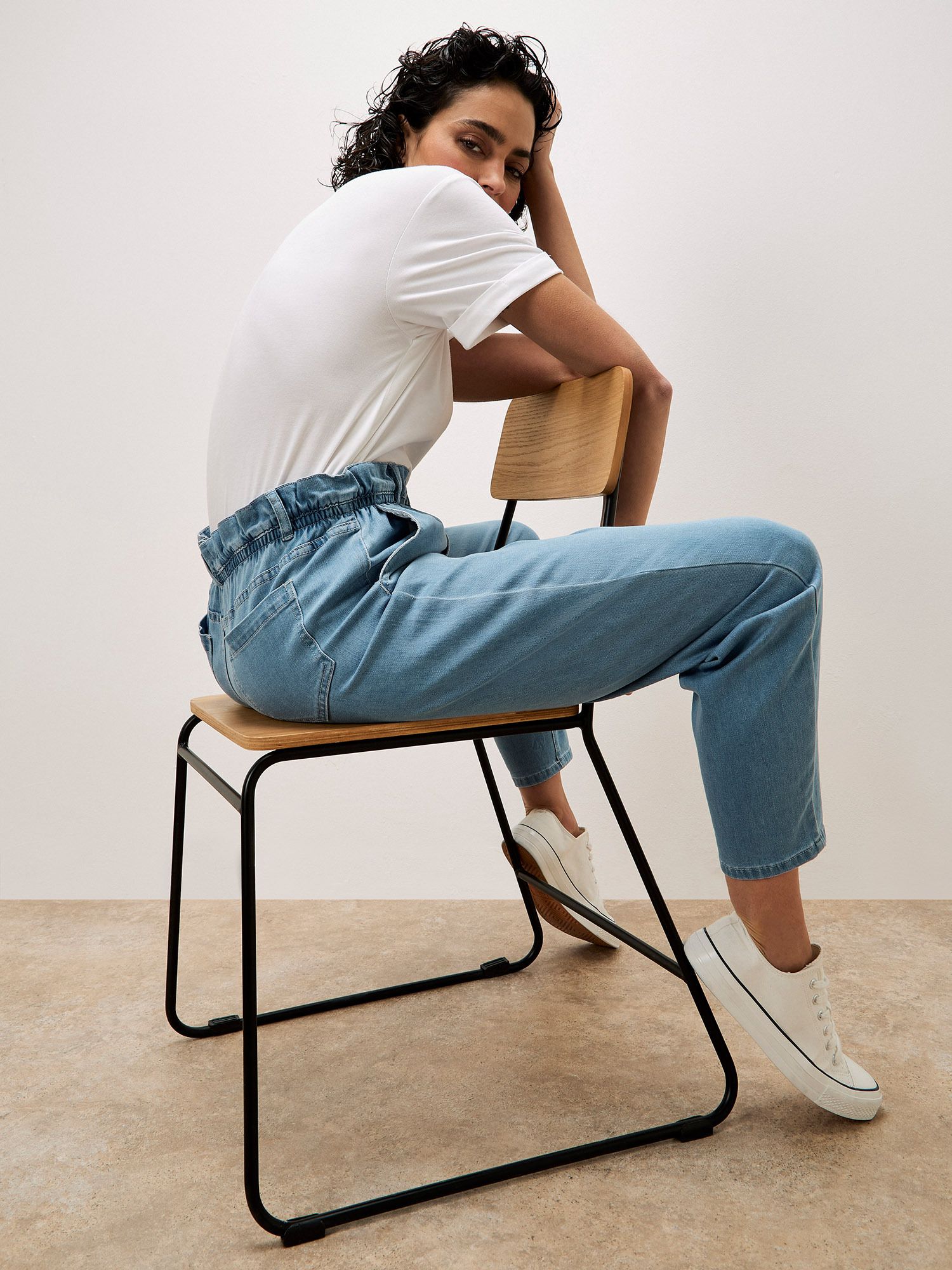 Apricot Freya Paper Bag Waist Slim Fit Jeans