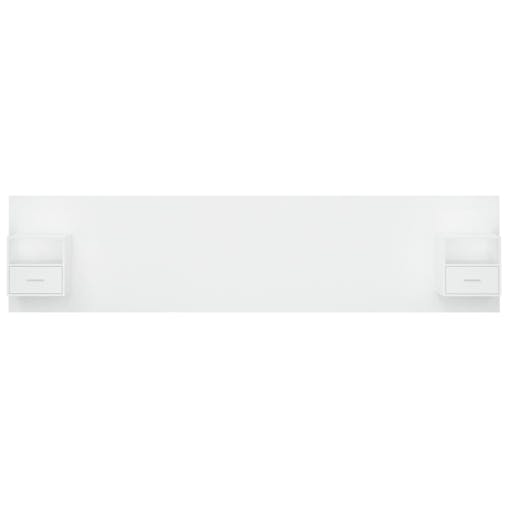 NNEVL Bed Headboard with Cabinets White Engineered Wood
