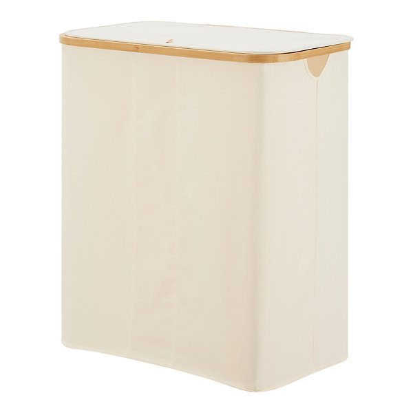 Panier à linge Rusko 69 x 57 x 37 cm beige en.casa