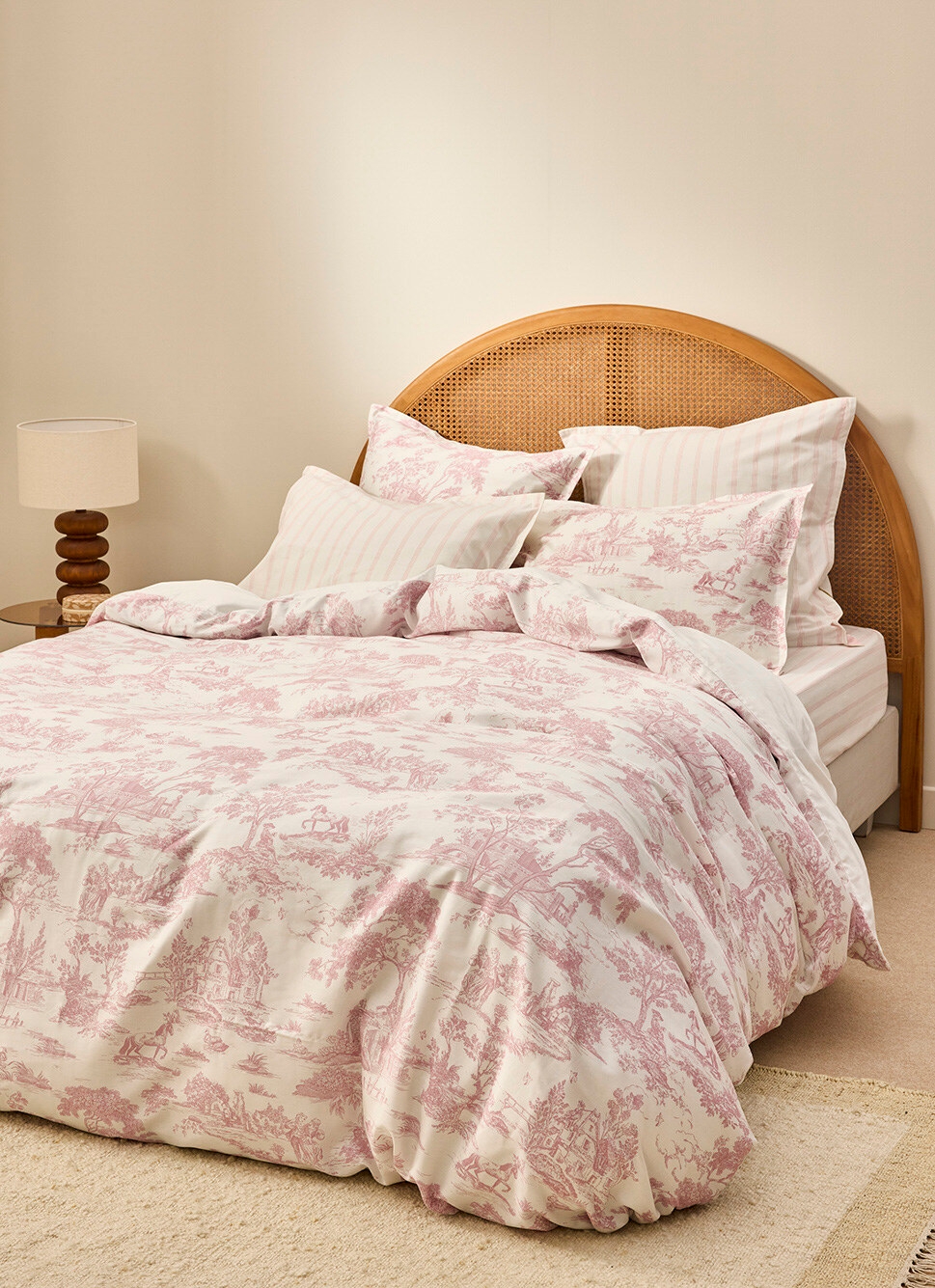 HOUSSE DE COUETTE EN SATIN DE COTON HÉLO?SE ROSE