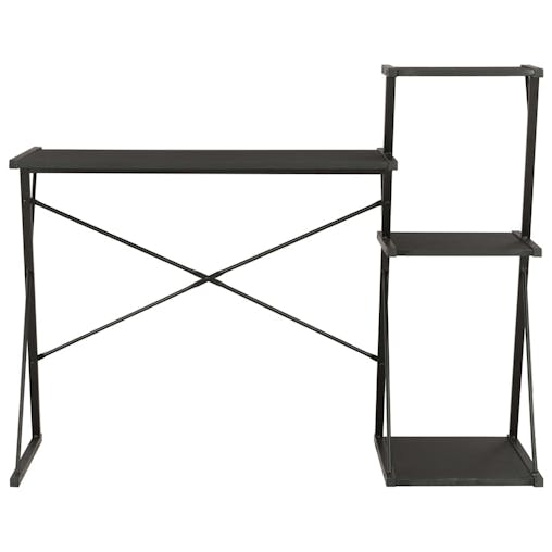 NNEVL Desk with Shelf Black 116x50x93 cm