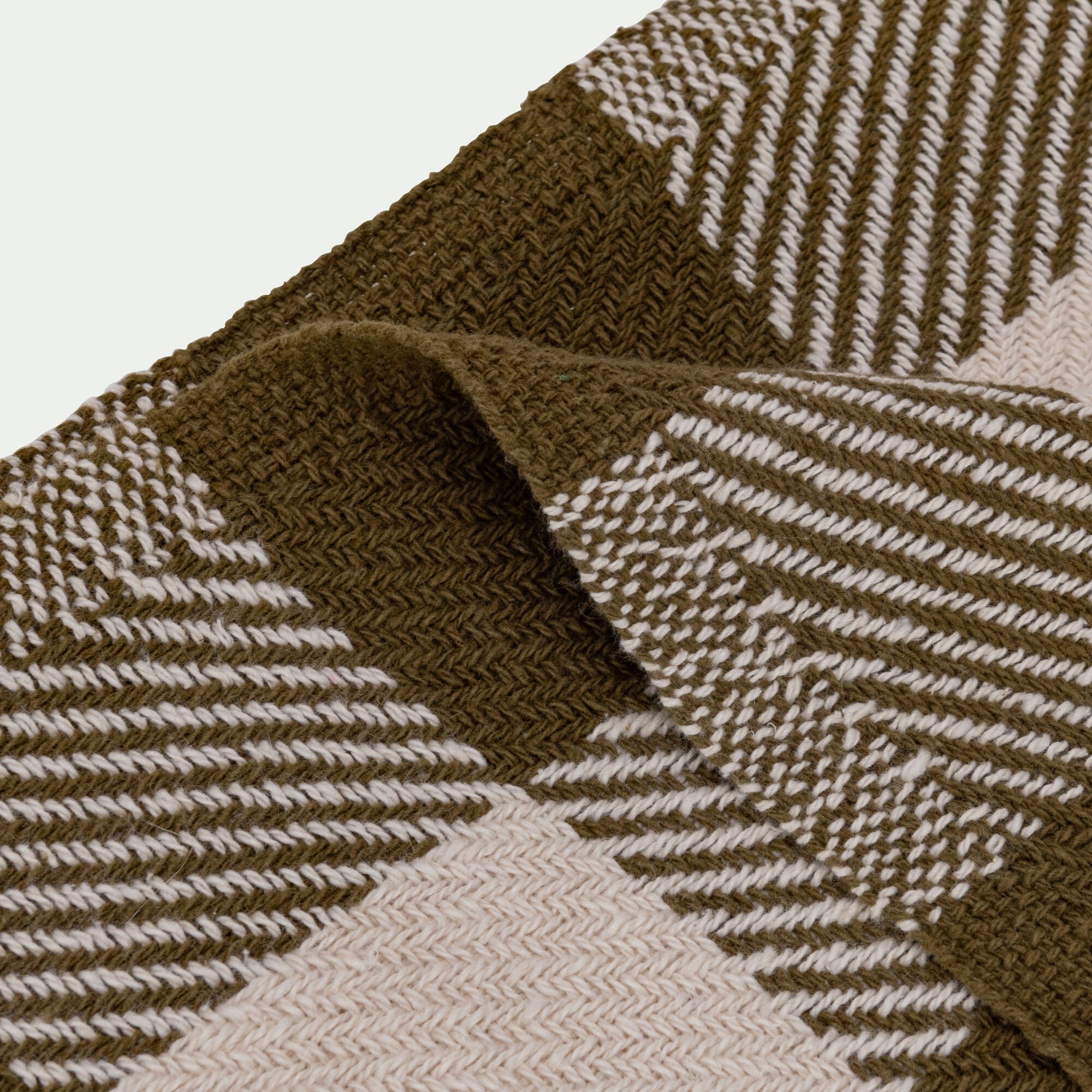 MISON - Plaid tartan en coton 130x170cm - vert mousse