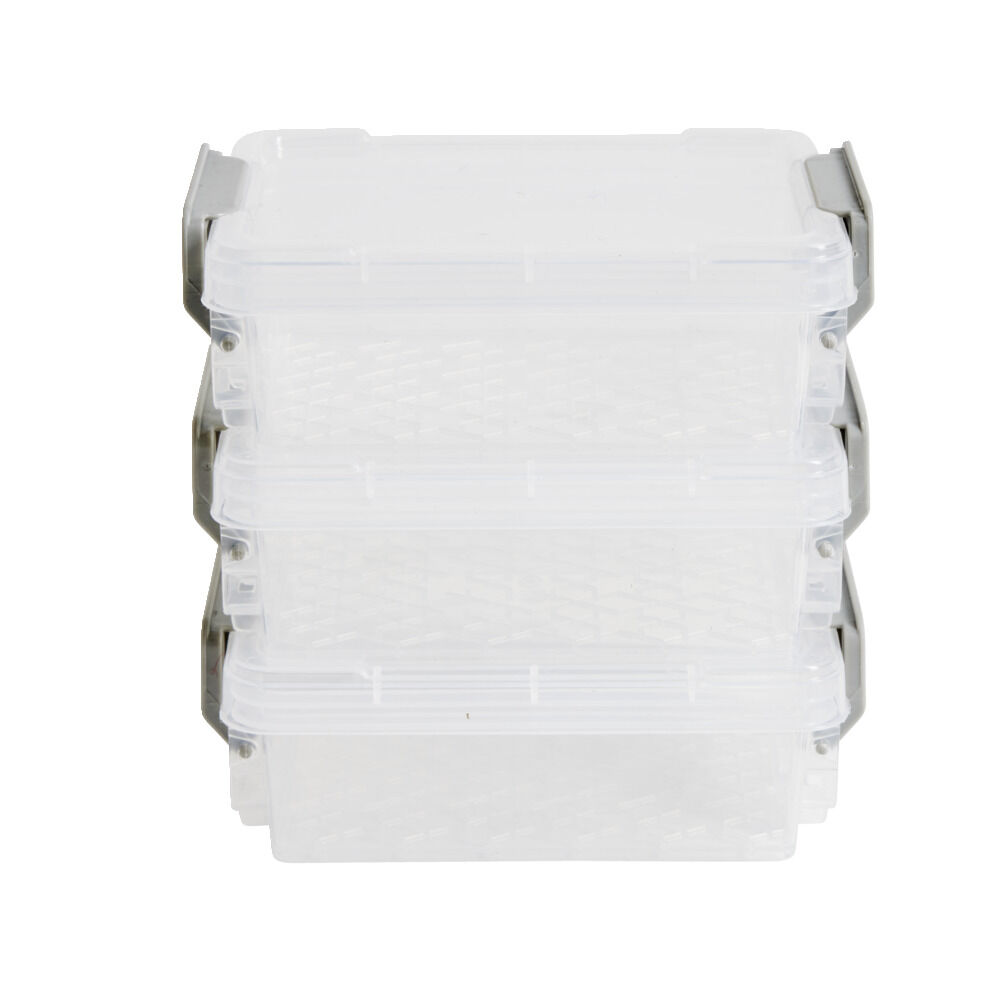 Lot de 8 boÎtes de rangement 3 tailles plastique transparent - 2 modèles