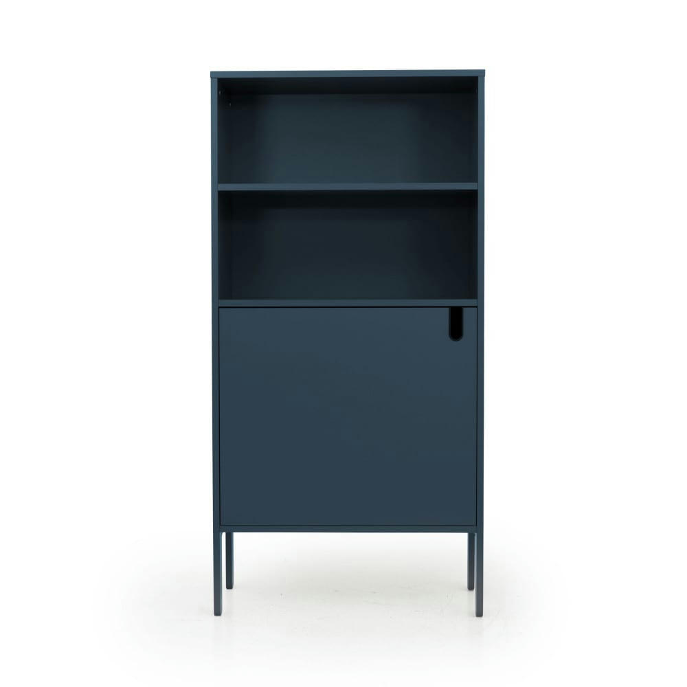 UNO - Buffet haut en bois 1 porte H152cm bleu canard