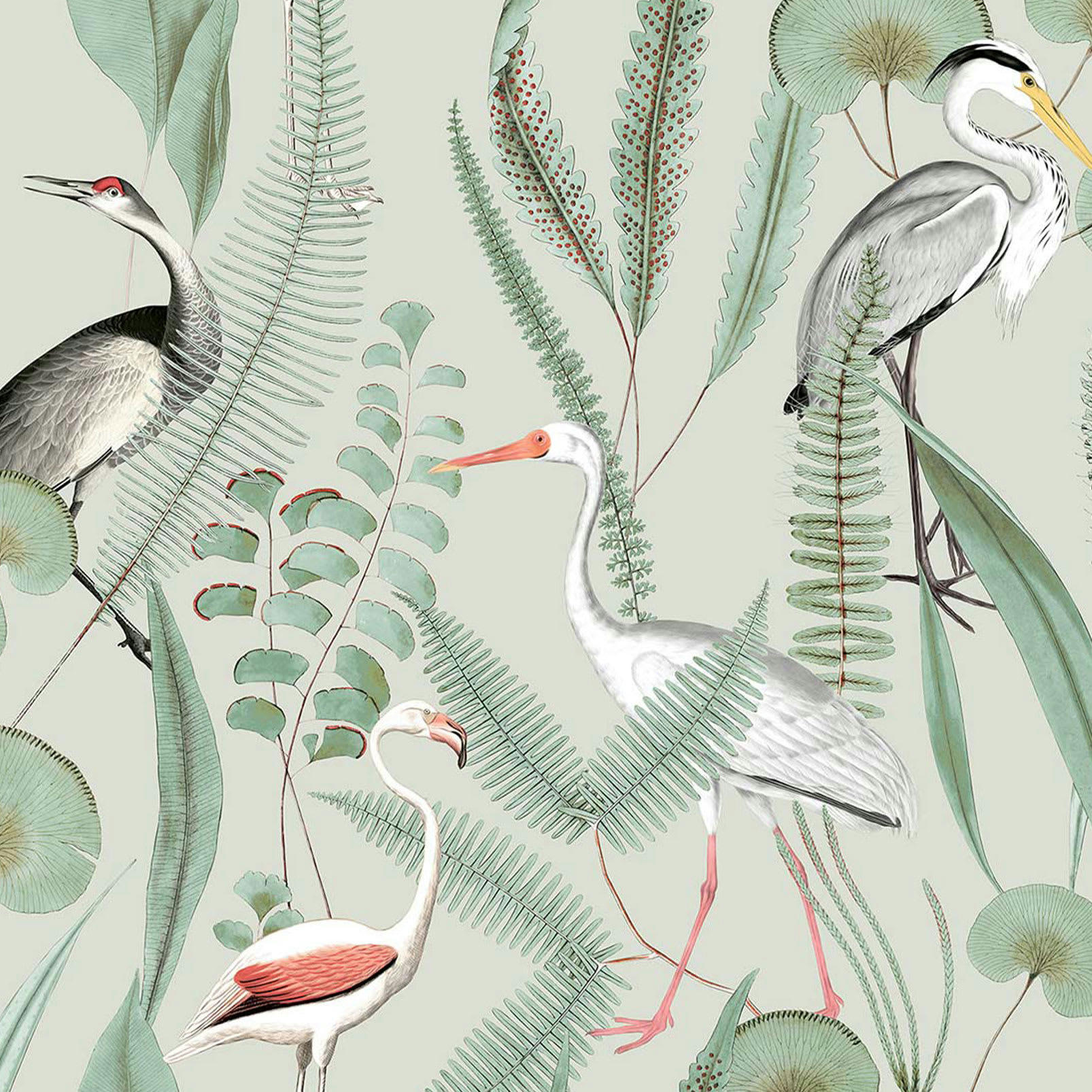 - Papier peint oiseaux Herons 0,53x10 mètrescm