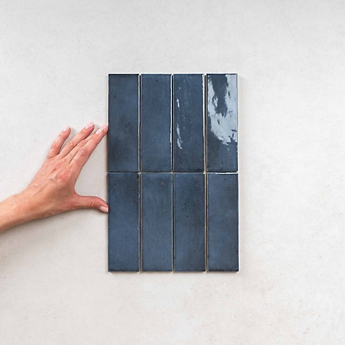 Carrelage Effet Zellige Bleu Nuit COLO Gloss 5x15 blue night - Les Carreaux de Jean