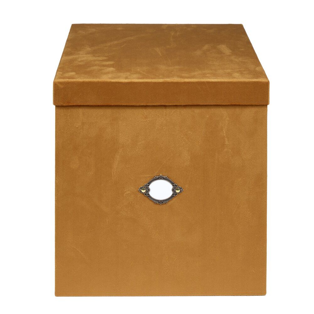 BoÎte de rangement carrée velours marron 32x32xH35cm - Taille L