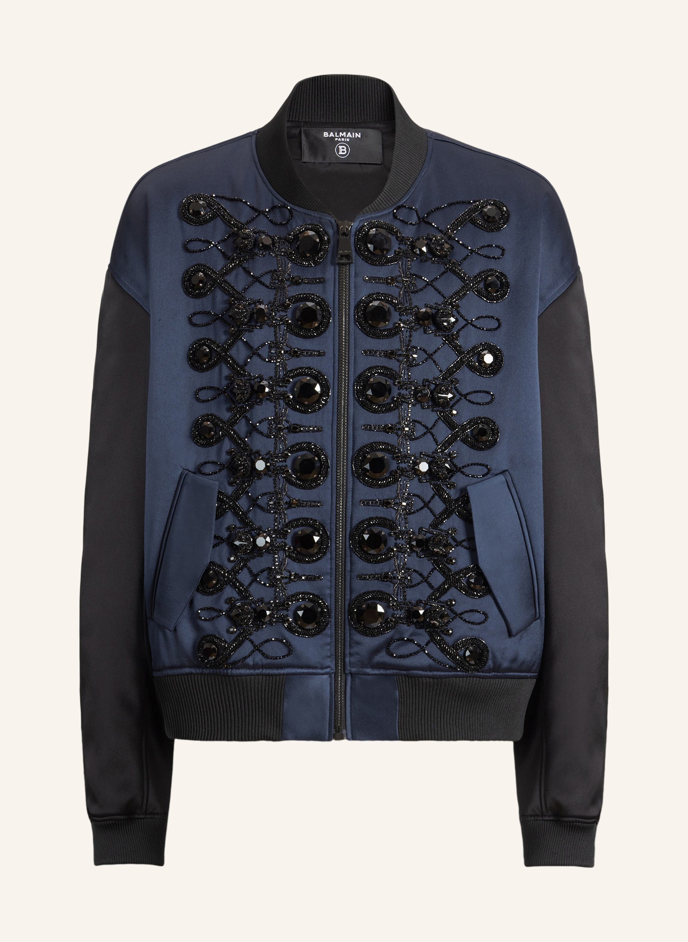 BALMAIN Bomberjacke mit Knebelverschlüssen aus Satin