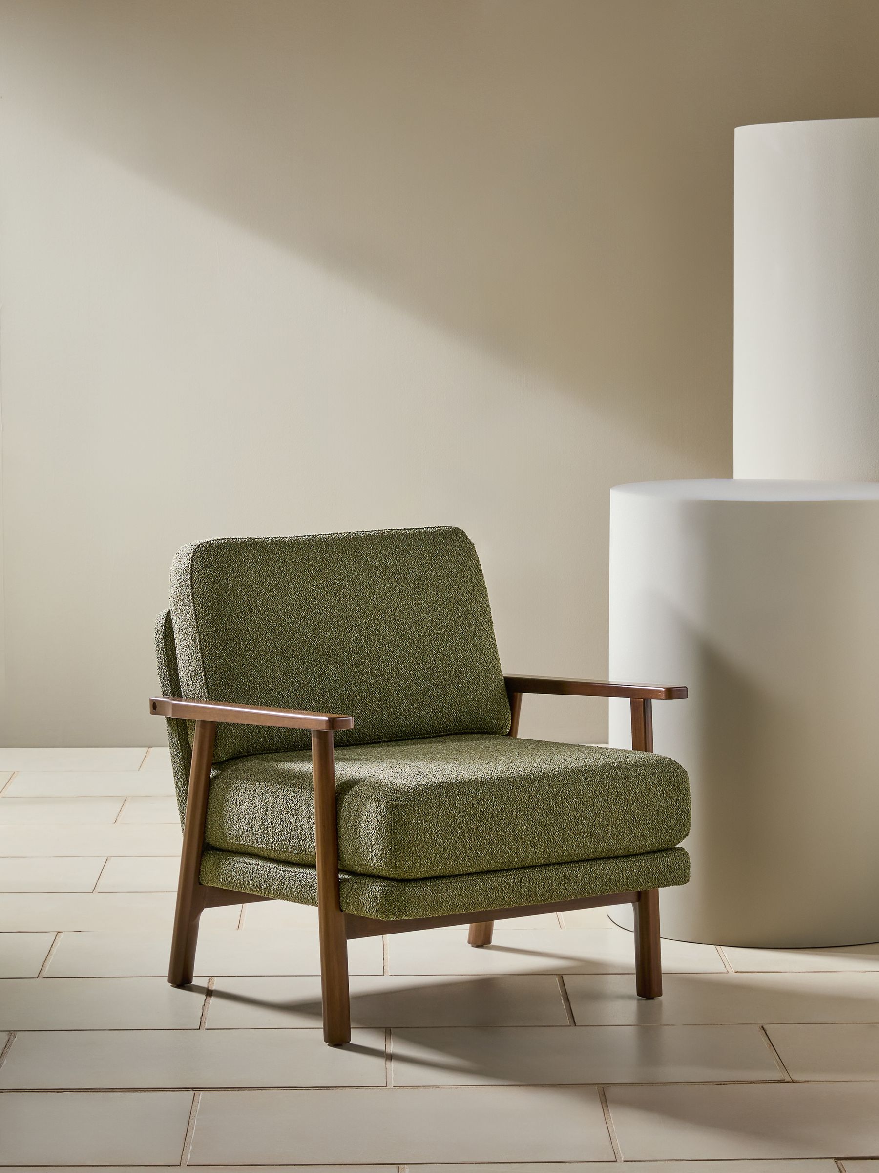 Lars Accent Chair in Forrest Green Pax Boucle