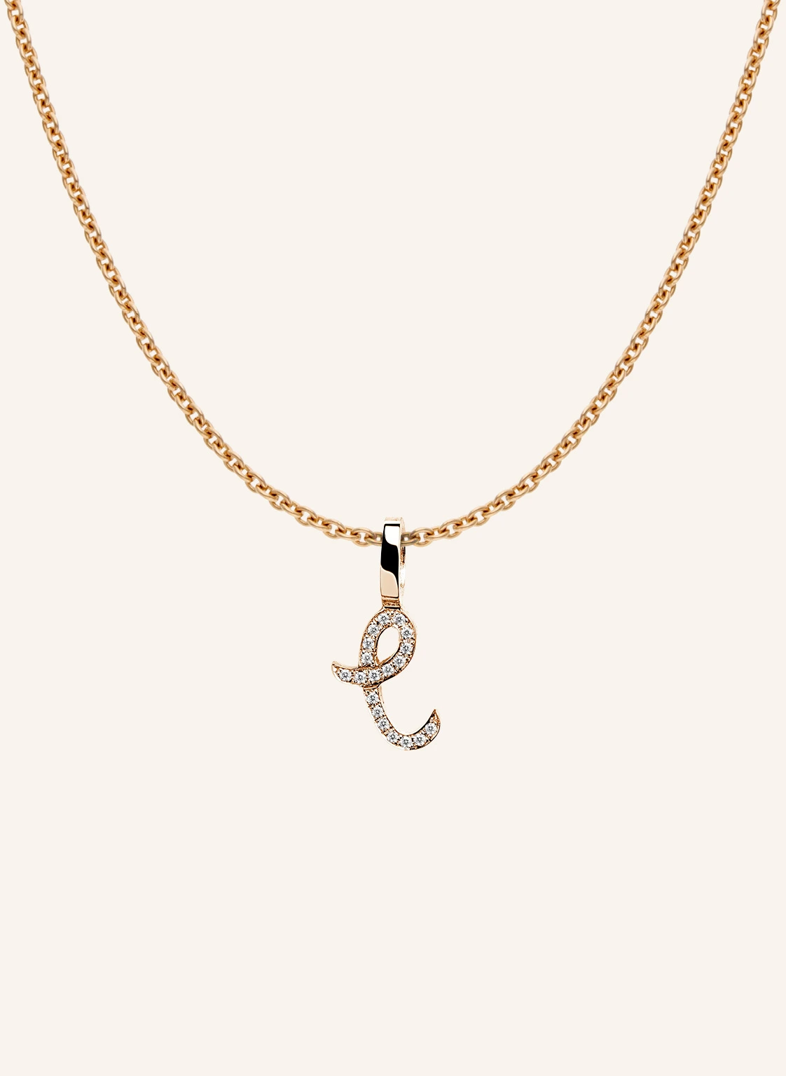 CADA Kette TINY DIAMOND LETTER C