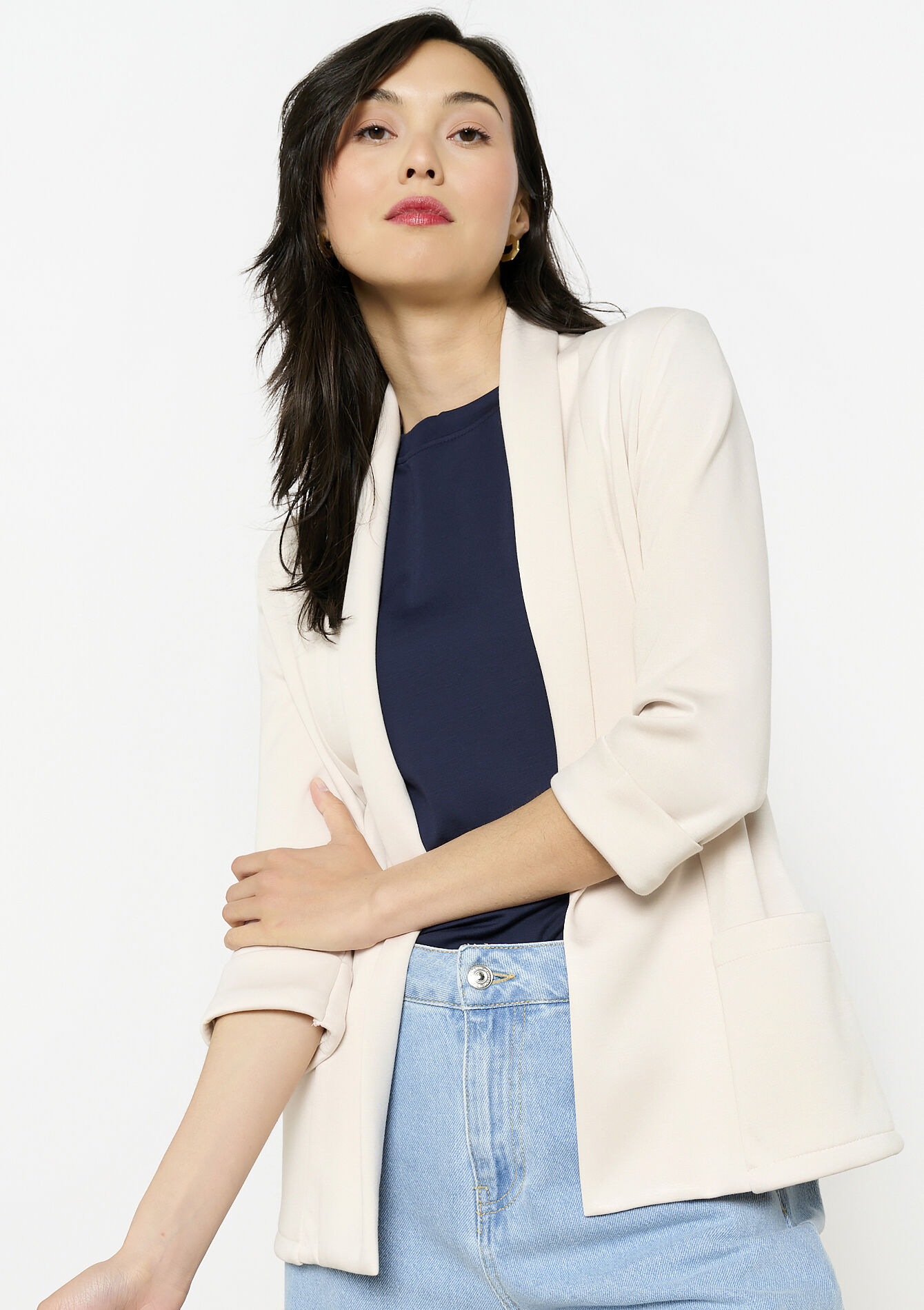 Soepele open blazer
