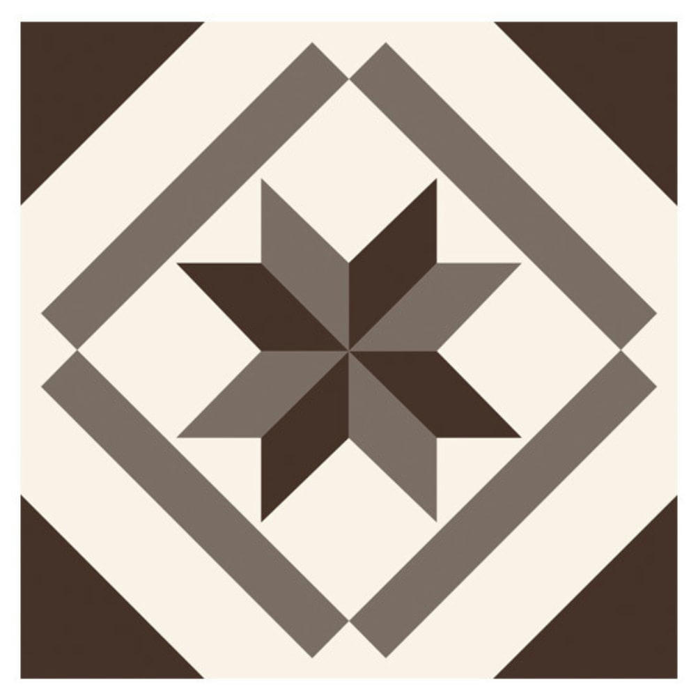 - 6 stickers carreaux de ciment marron 15 x 15 cm