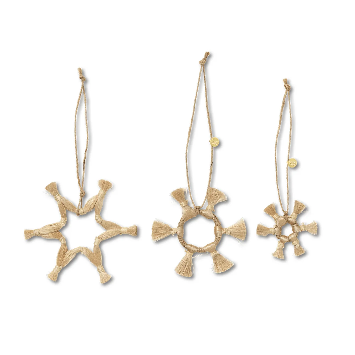 Ferm Living - Jute-Sterne, natur (3er-Set)