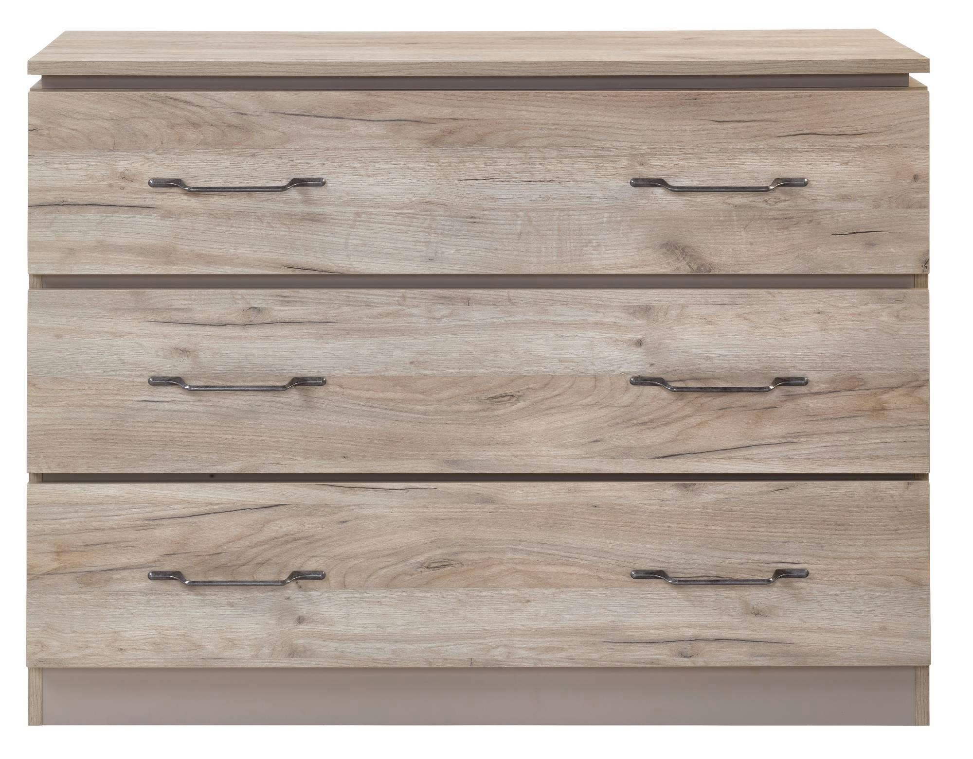 SACHA - Commode 3 tiroirs effet bois