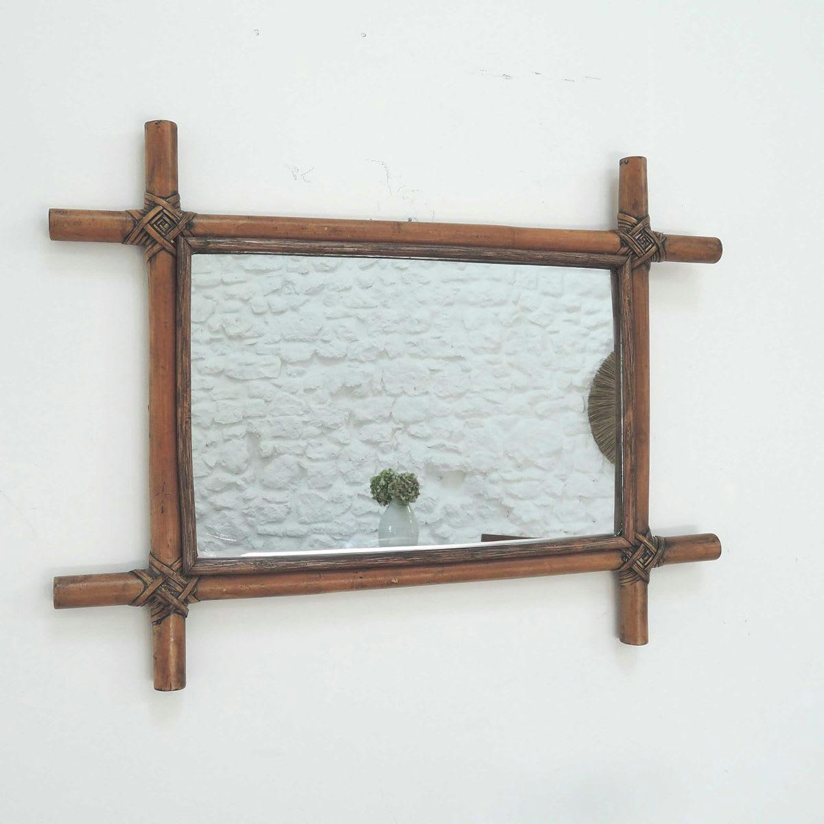 - Miroir rectangulaire en rotin 59 x 44 cm - Marcel