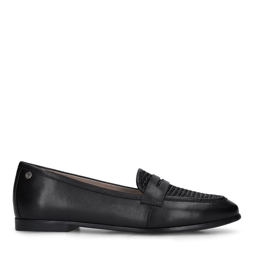 No Stress Zwarte leren loafers