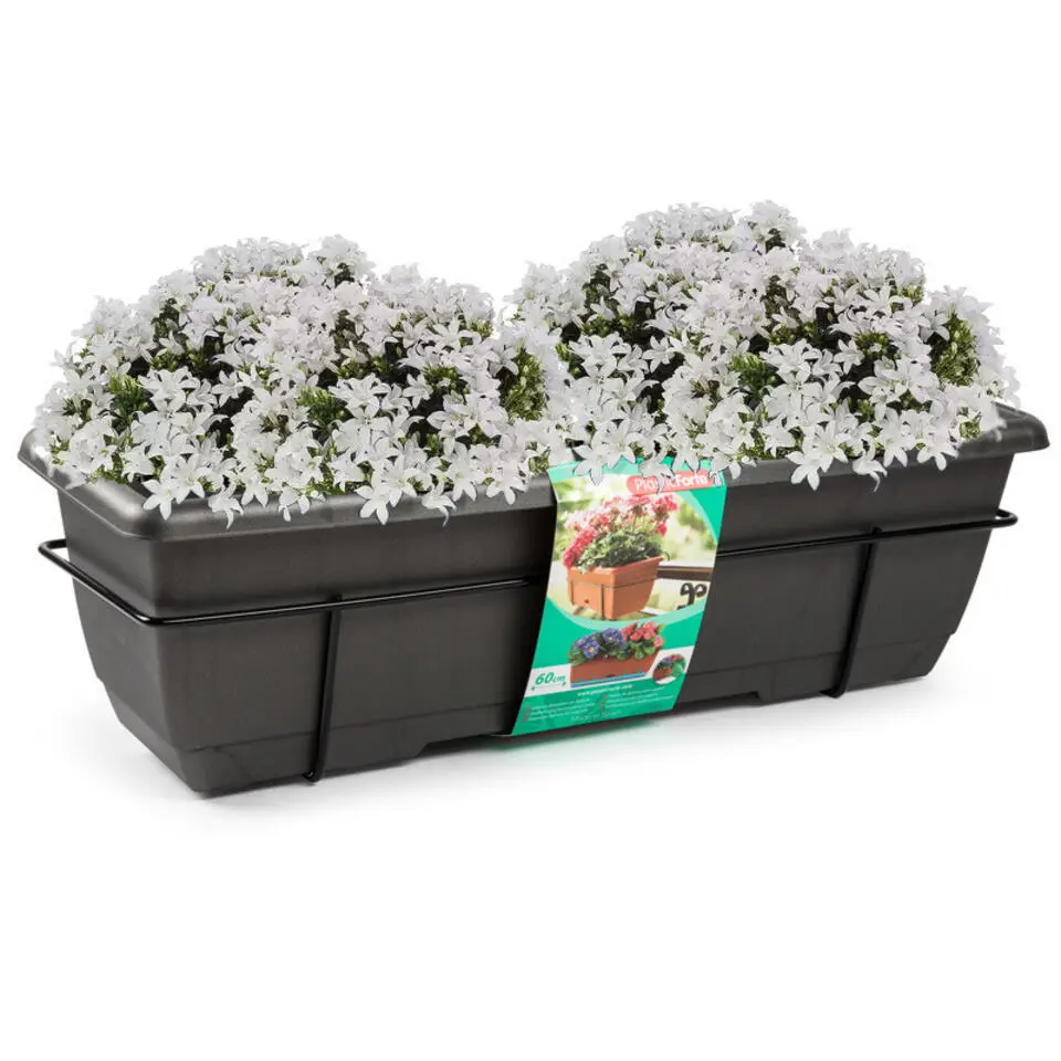 Forte Plastics Plantenbak - balkon - antraciet - 60 cm