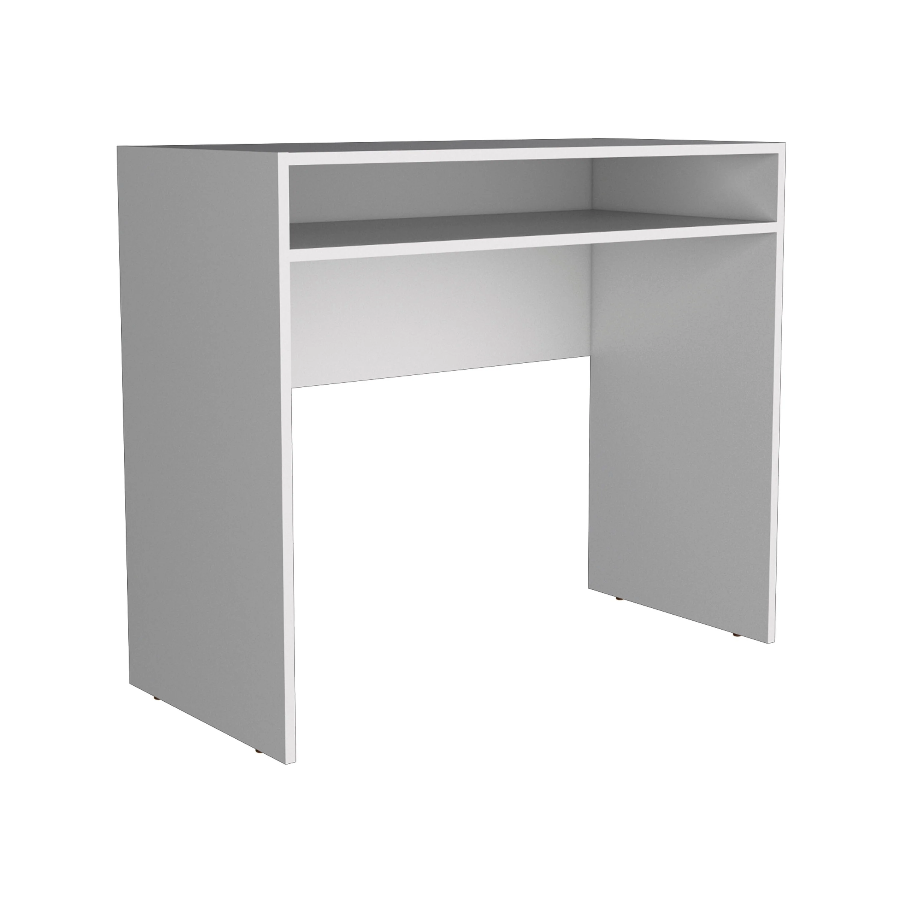Compact 35 Writing Desk with Storage Shelf, Space-Saving Design for Home Office