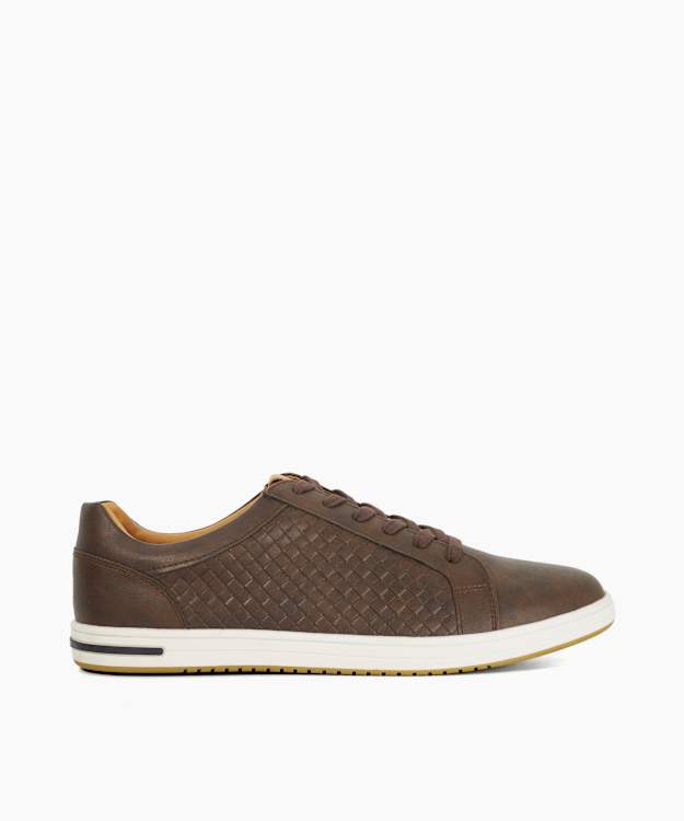 Tezzy Weave Brown - Lace-Up Weave Trainers