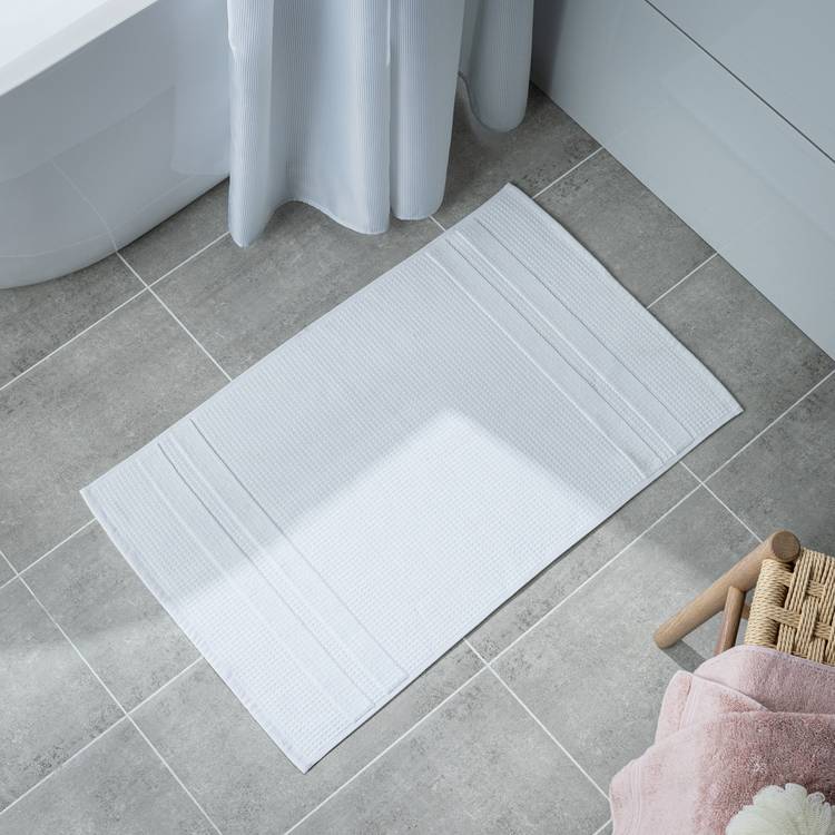 Habitat Waffle Bath Mat - White
