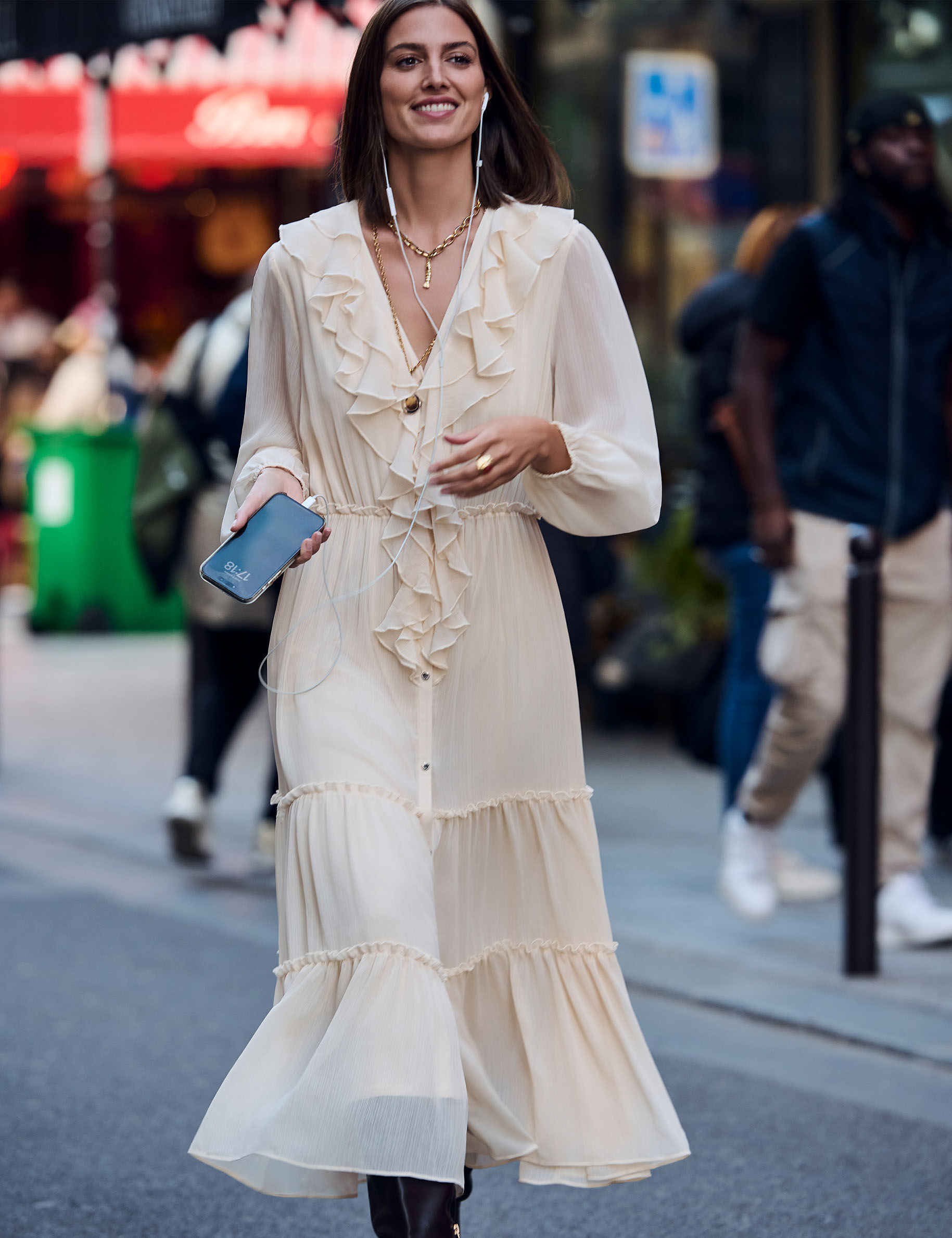 Flowy Long Dress Cream Women