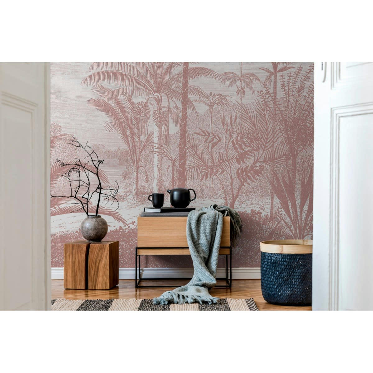 ALADIN - Papier peint panoramique motif imprimé Vieux rose 432x300cm