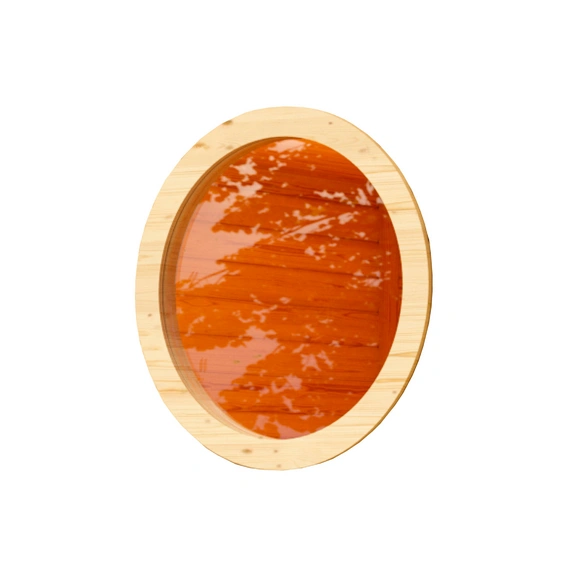 Saunafenster, BxHxT: 84 x 84 x 3,8 cm, Rund, Klarglas, natur, für Wandstärke: 38 mm