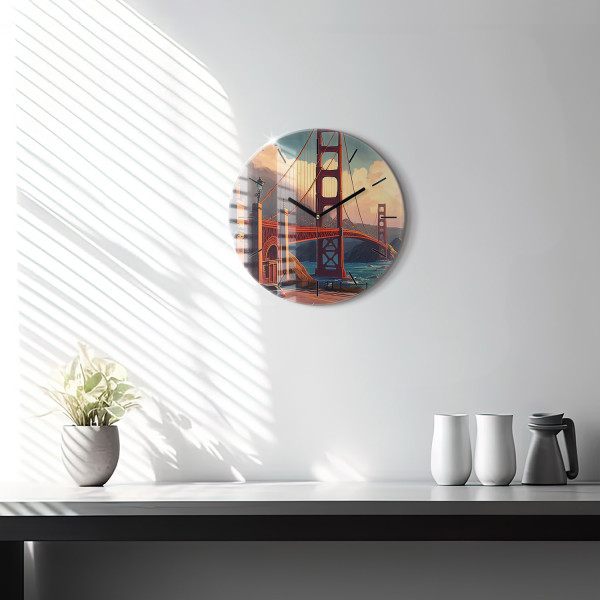 Zegar ze szkła ścienny Most w San Francisco fi30