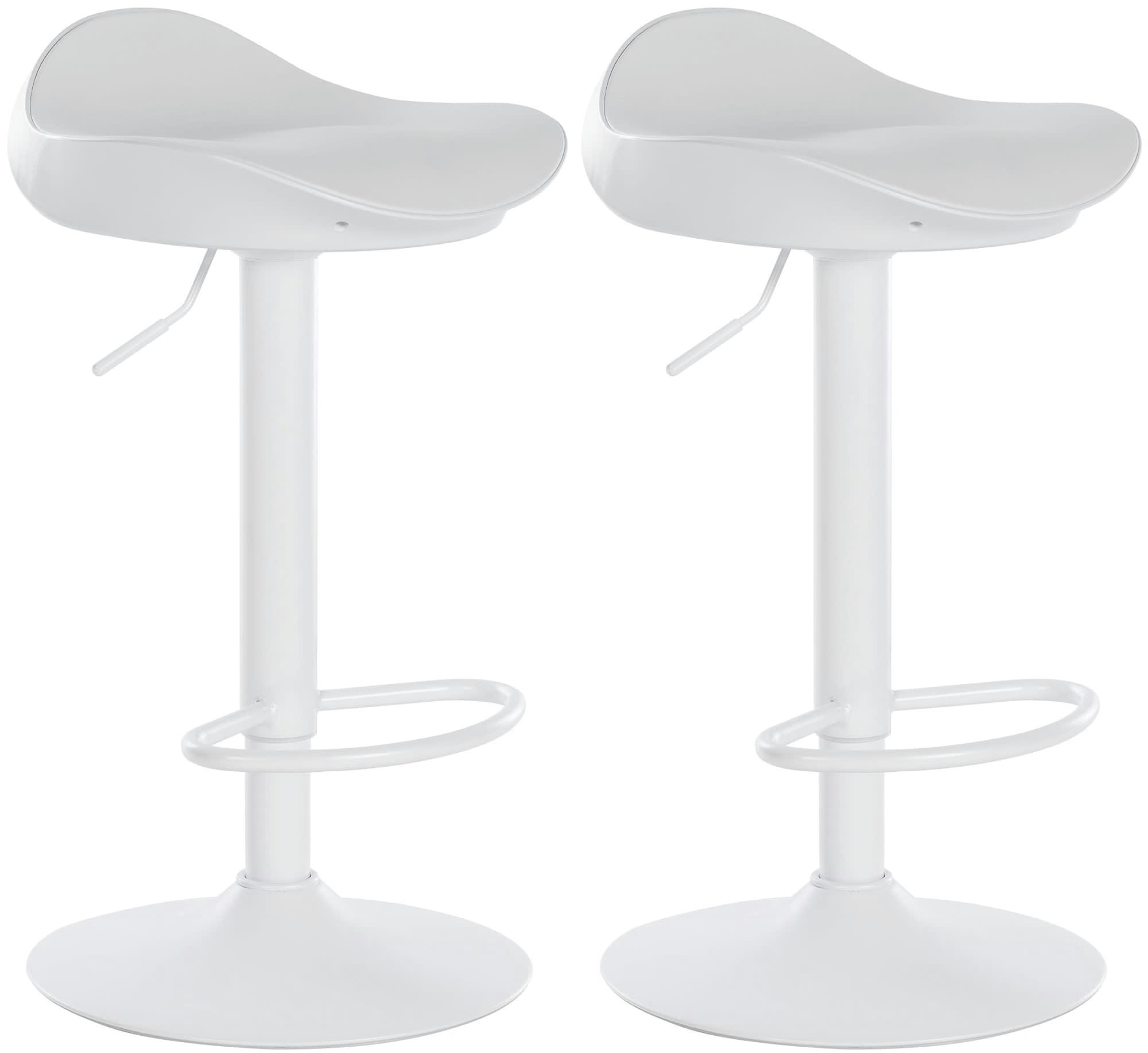 ALISSON - Lot de 2 tabourets de bar ajustables pivotants similicuir Blanc