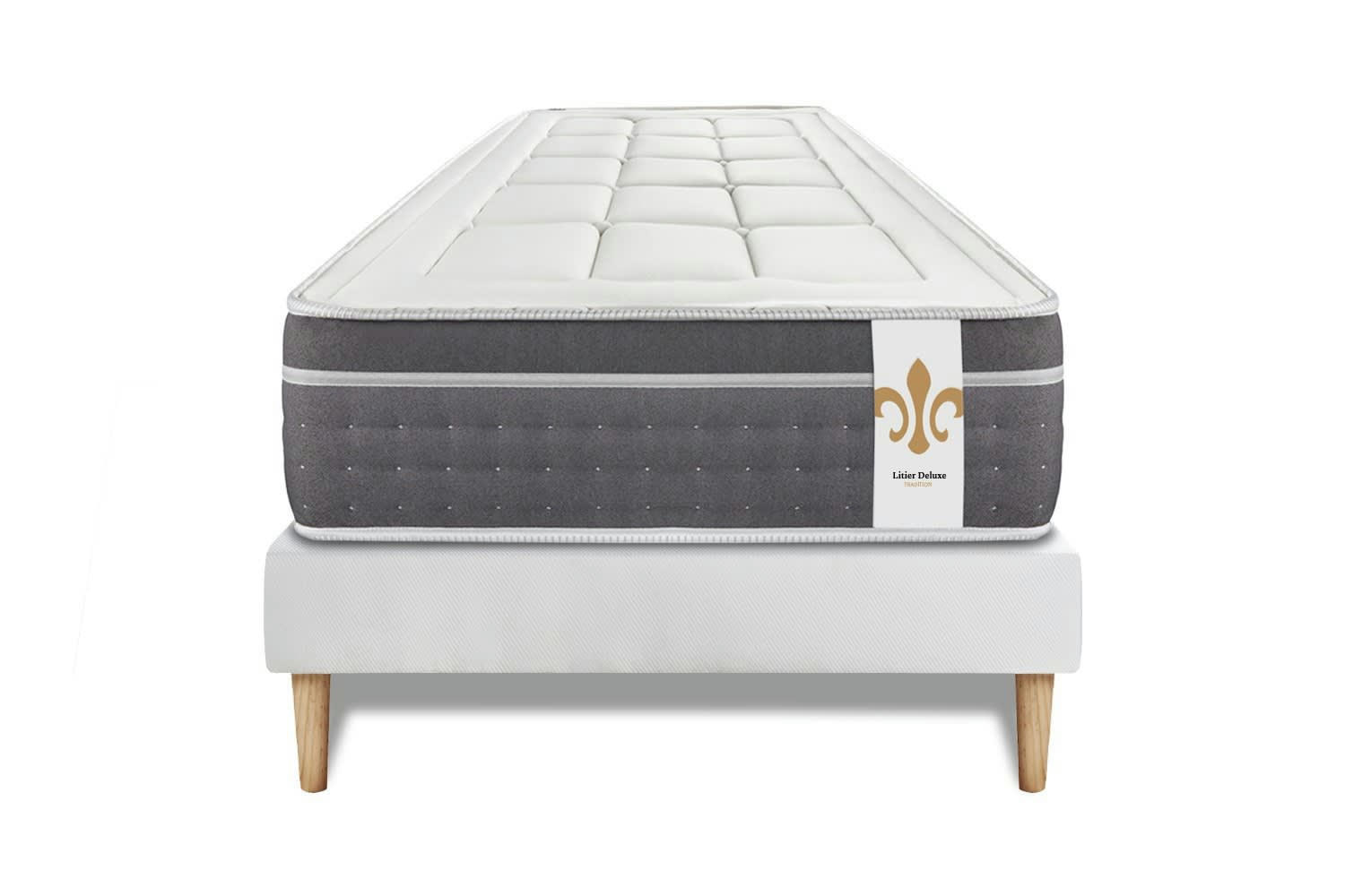 - Ensemble 90x190 Ressorts et mémoire de forme - sommier kit