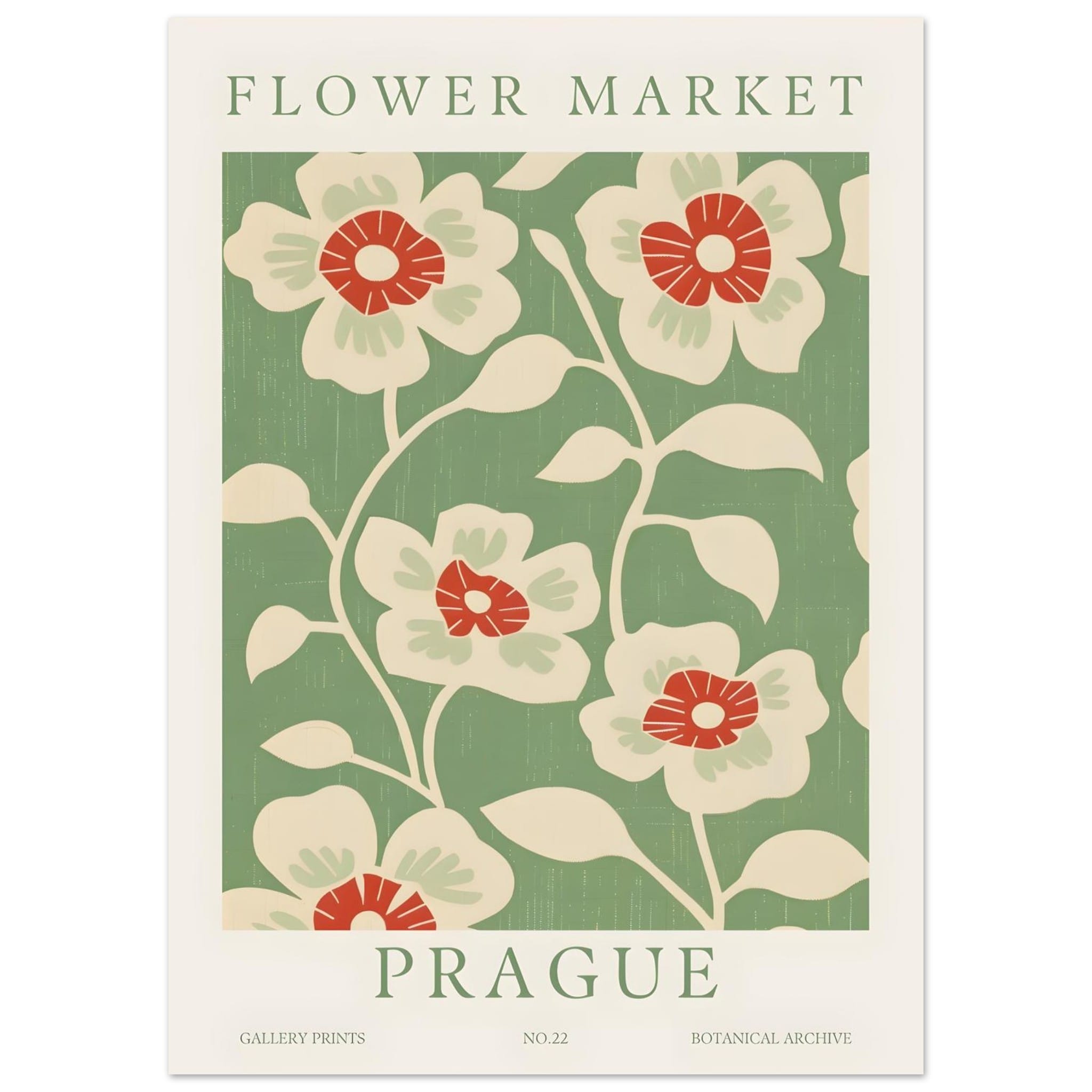 Artfulprints Poster Flower market - Prague I  - 50x70 cm - Meerkleurig