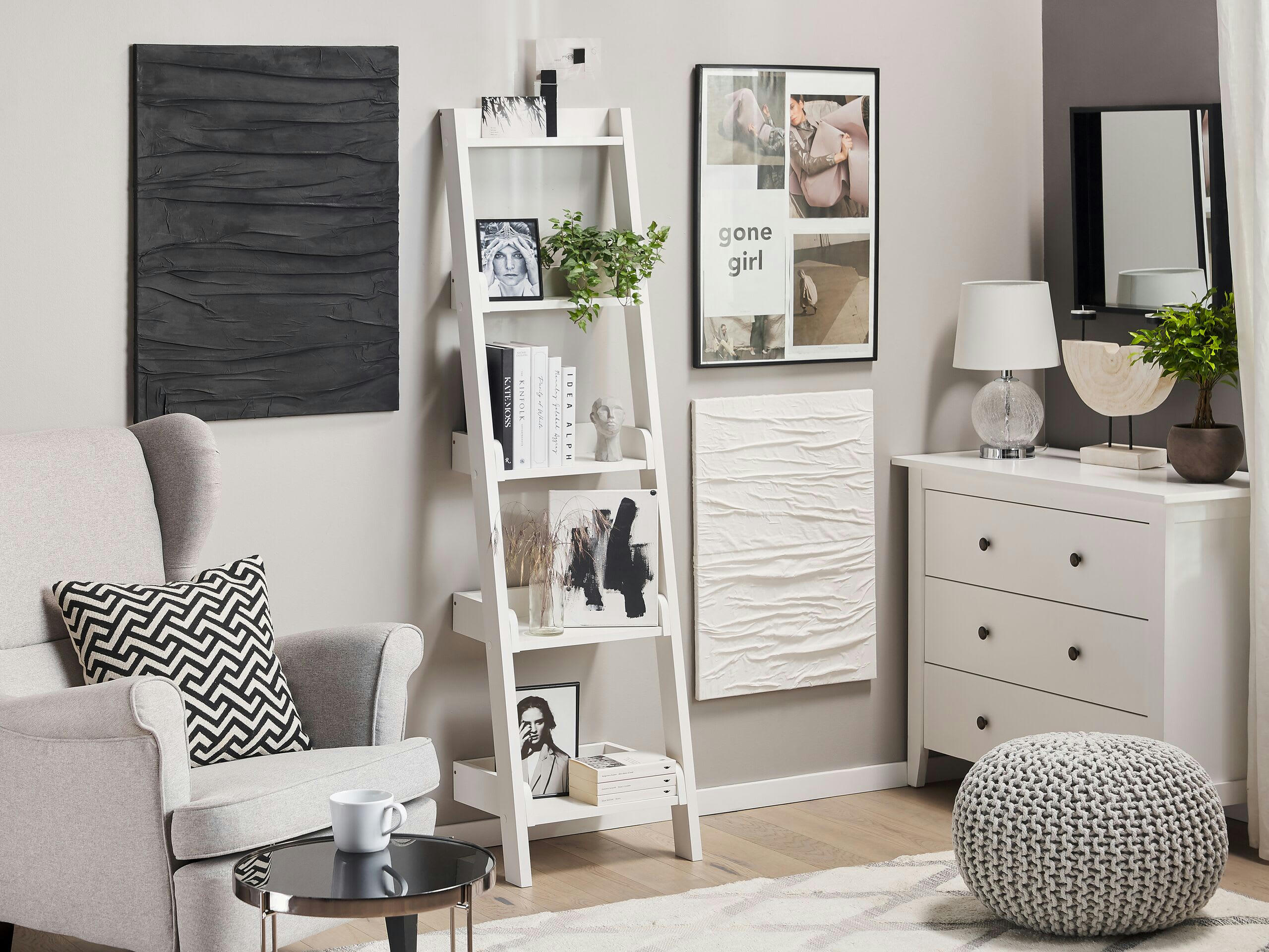 MOBILE DUO - Étagère en échelle 5 niveaux blanc