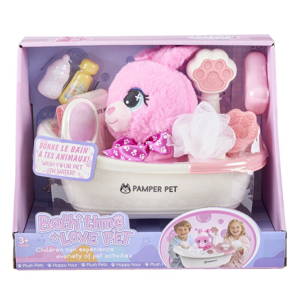 Peluche de bain pour bébé 16x13xH16cm (2 modèles lapin ou chiot)