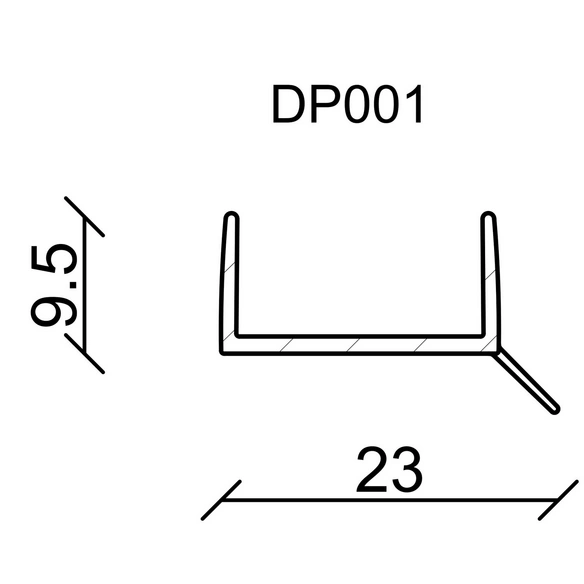 Sockeldichtprofil »DP001«, für Arbeitsplatten, matt, L: 3000 mm, mit Dichtlippe