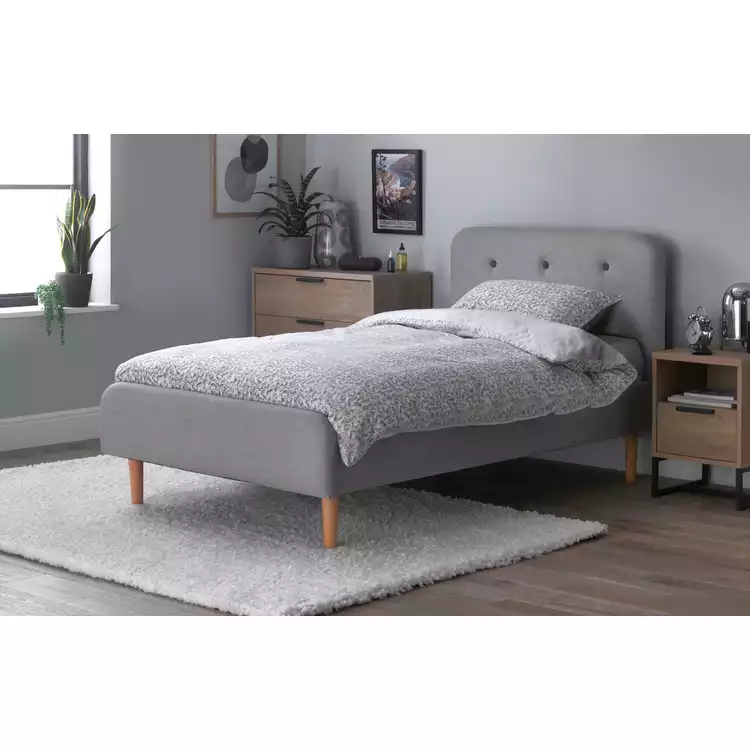 Habitat Aspen Single Fabric Bed Frame - Grey