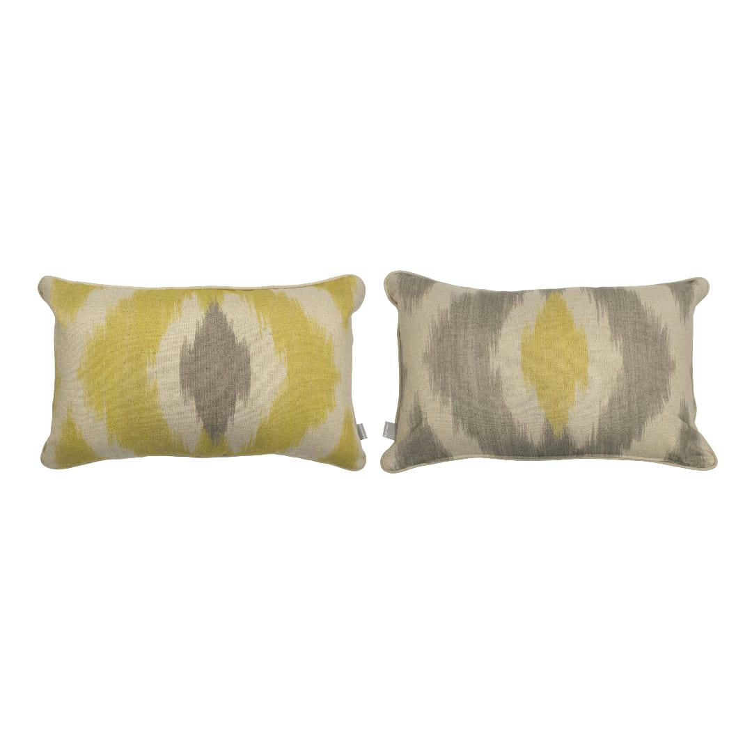 FORMENTERA - 2 Housses de coussins 30x50 cm jaune/gris