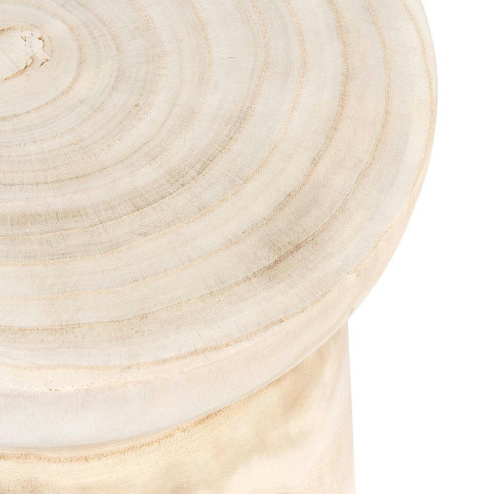MOUNA - Bout de canapé en bois de paulownia beige