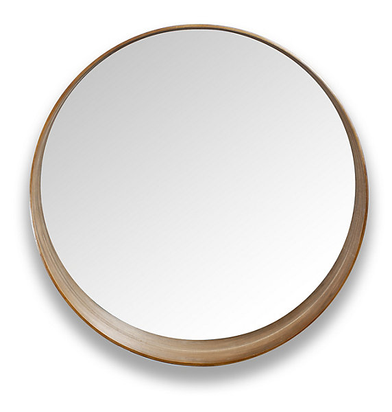 Miroir asymétrique en bois finition noyer l.60 x L.60 cm